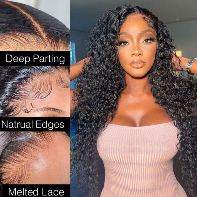 Stema 13X6 HD Lace Big Frontal Water Wave Wig Constructed By Bundles With Frontal